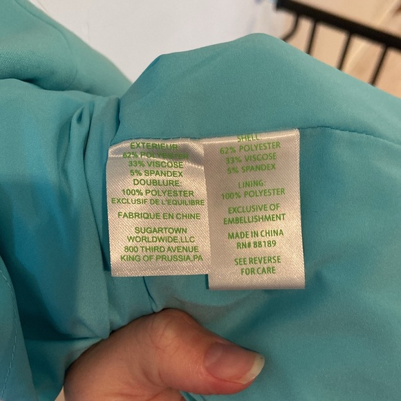 Lilly Pulitzer Baby Blue Mini Dress with Beaded Cut Out Neckline - Picture 7 of 12